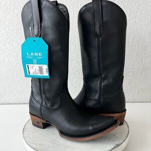 Lane EMMA JANE Black Cowboy Boots Western Cowgirl Mid Calf Tall Womens Size 8